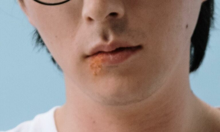 Mann mit Herpes